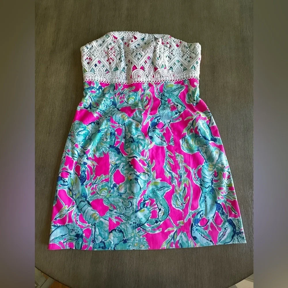 Lilly Pulitzer Brynn shift dress ‘razberry lobsters in love’ 8 EUC - Picture 7 of 9